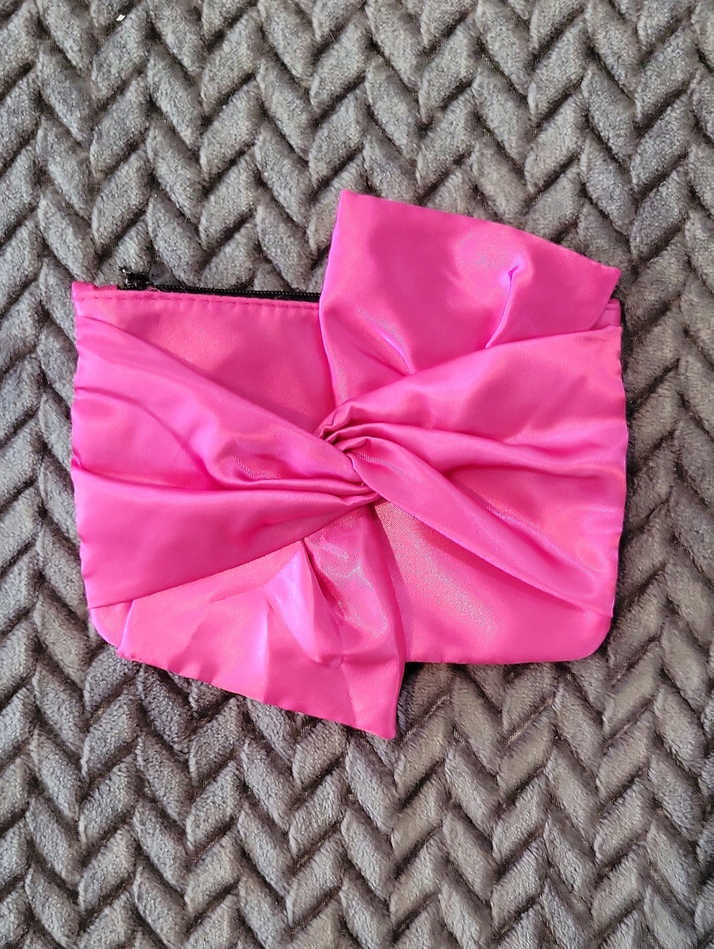 ipsy Hot Pink Satin Bow Bag